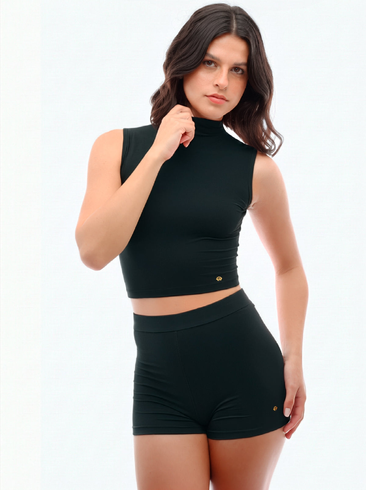 Cropped Gola Alta Preto